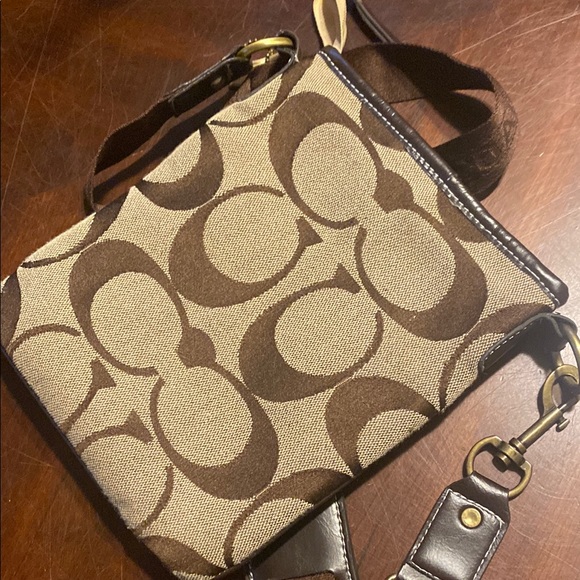 Coach Brown Monogram Crossbody Bag - Picture 8 of 9